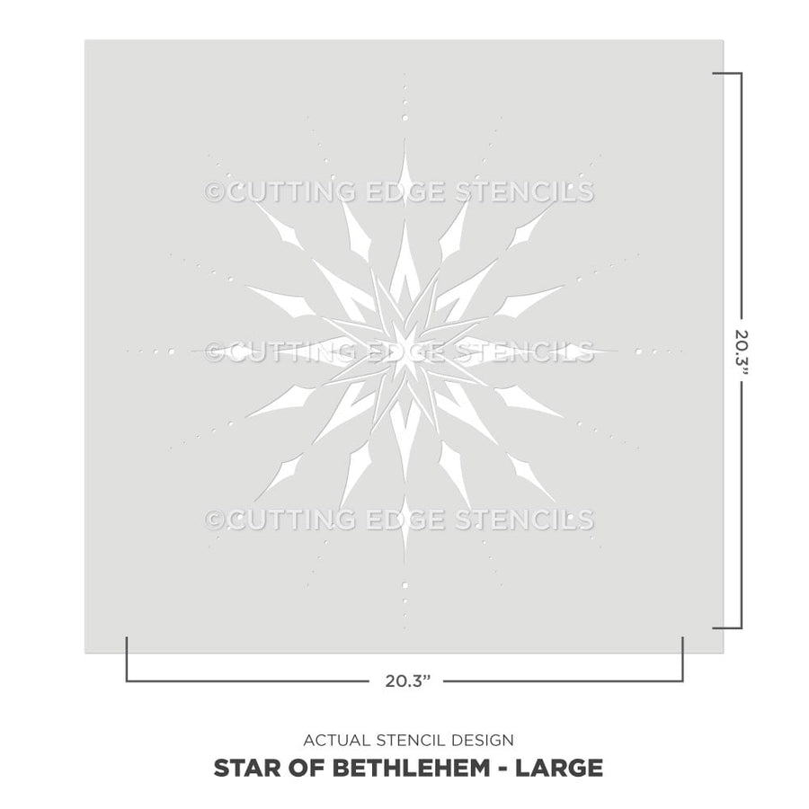 large star of Bethlehem wall art actual stencil image 