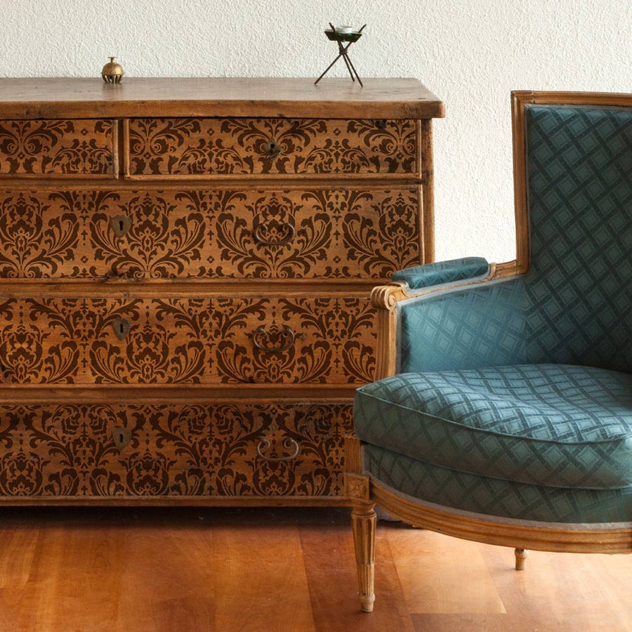 Stenciled-Dresser-Drawers-Furniture-Stencil-Anna-Damask