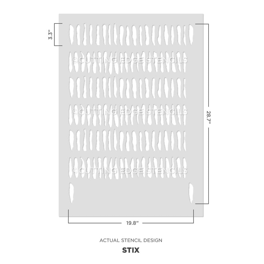 allover stix wall stencil actual image