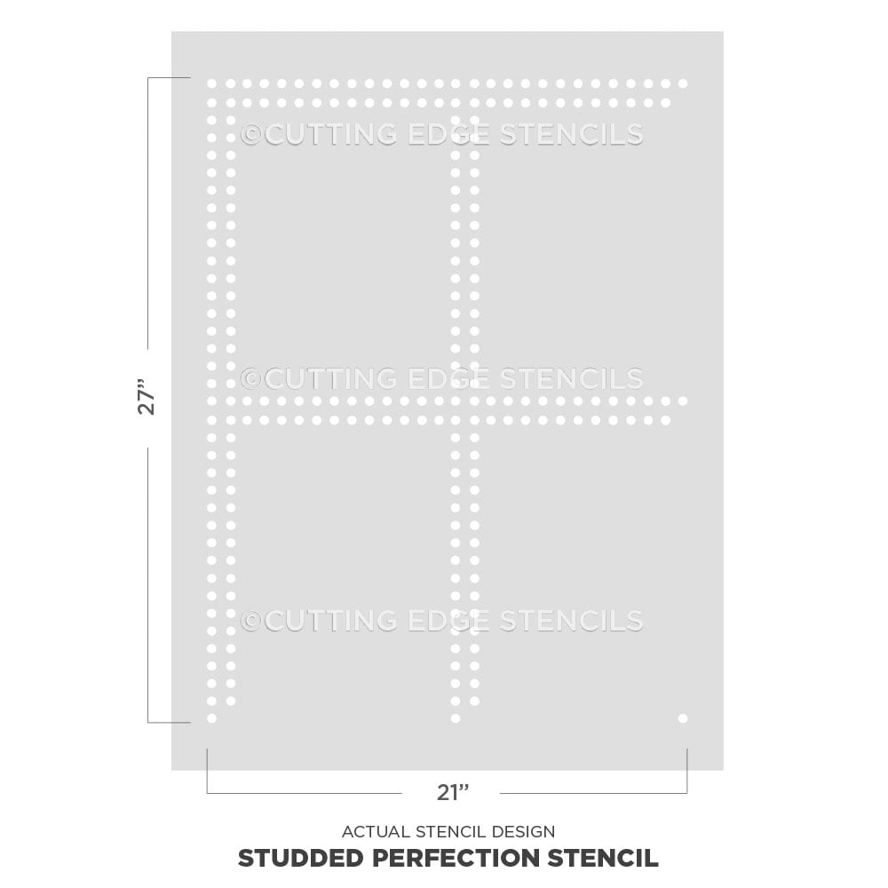 Studded Design Studded Wall Stencil for Painting Walls - Modern Geometric Pattern