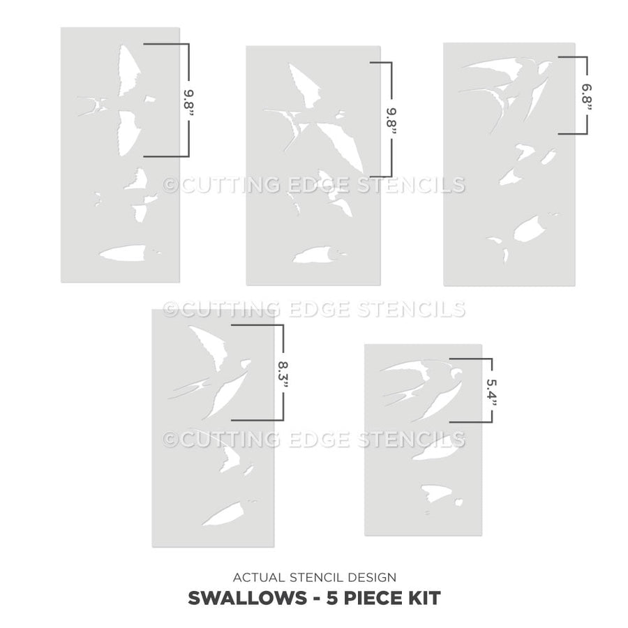 swallows wall pattern stencil kit for walls