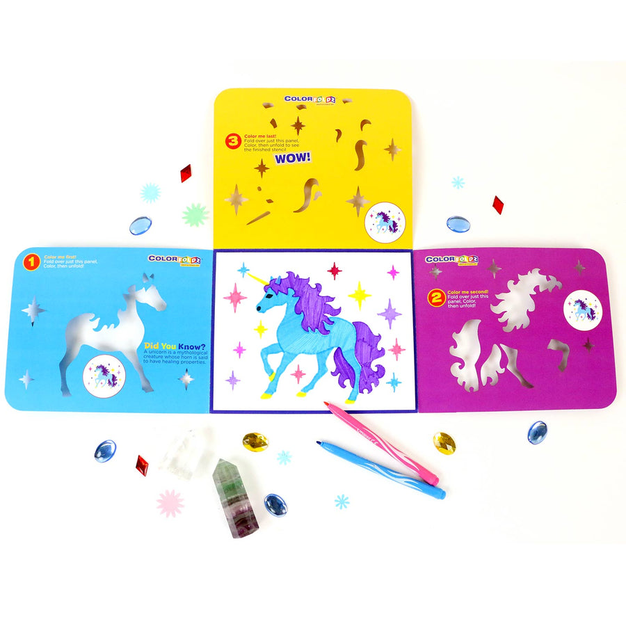 unicorn stencil colorfoldz