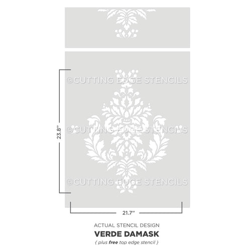Damask Stencil for walls. Reusable damask stencils for elegant wall decor.