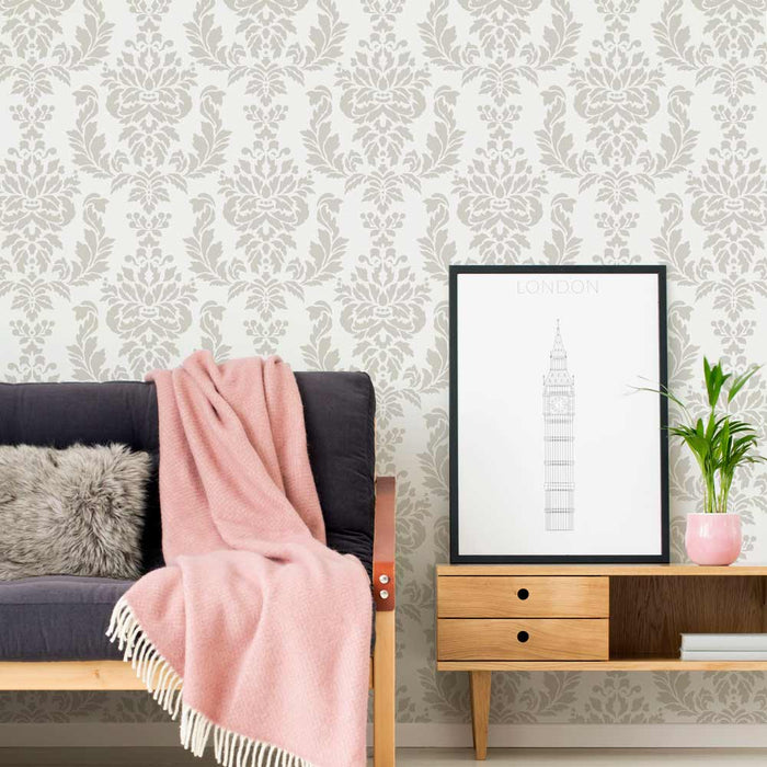 Classic damask stencils for walls. Large stencil collection for easy ...