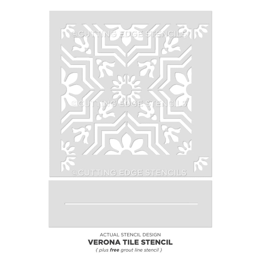 Tile stencil for floors