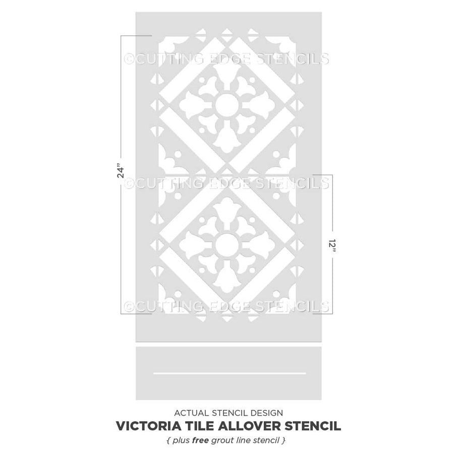 Tile stencil for painting floor