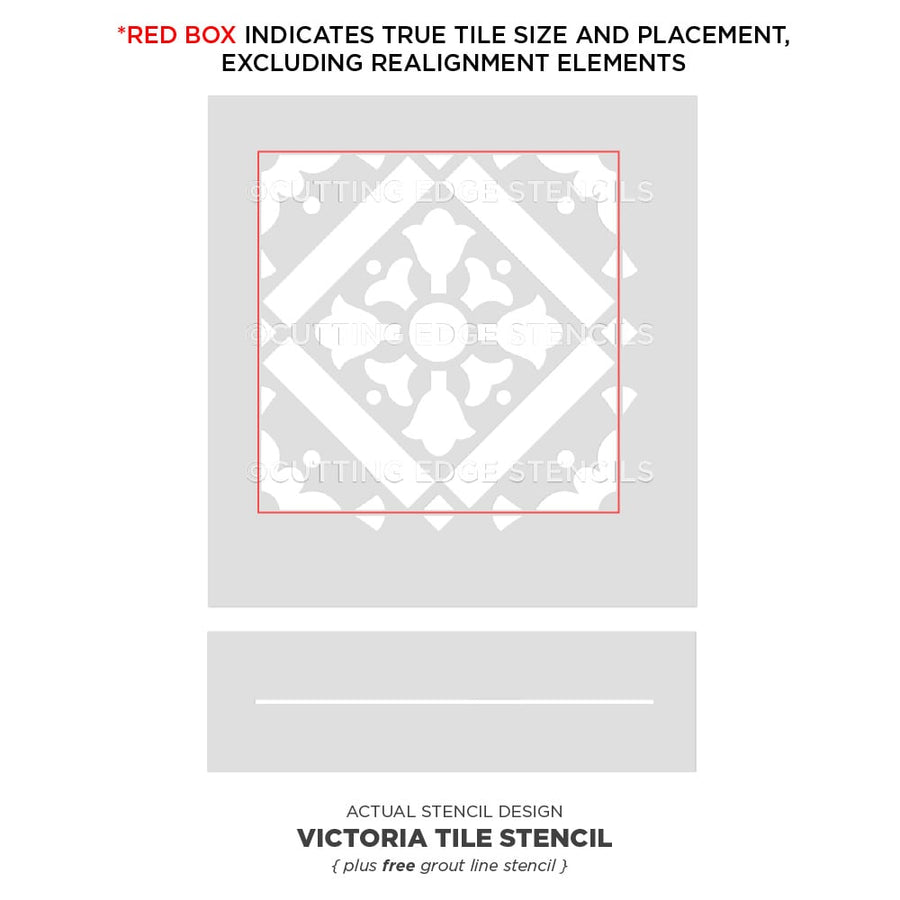 Tile stencil for floor painting