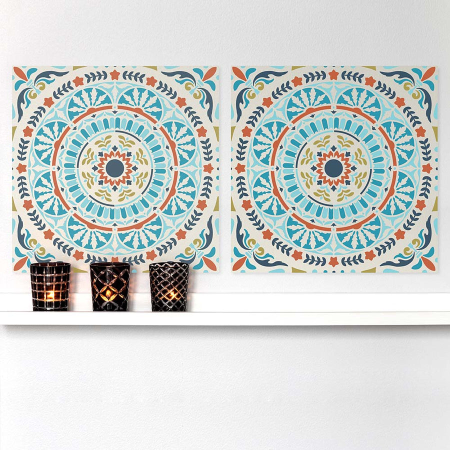 Segovia Tile Wall stencil pattern
