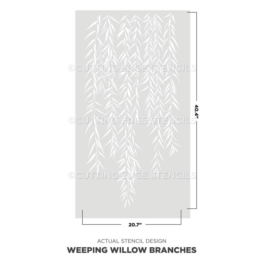 weeping willow branch stencil border wall stencil design