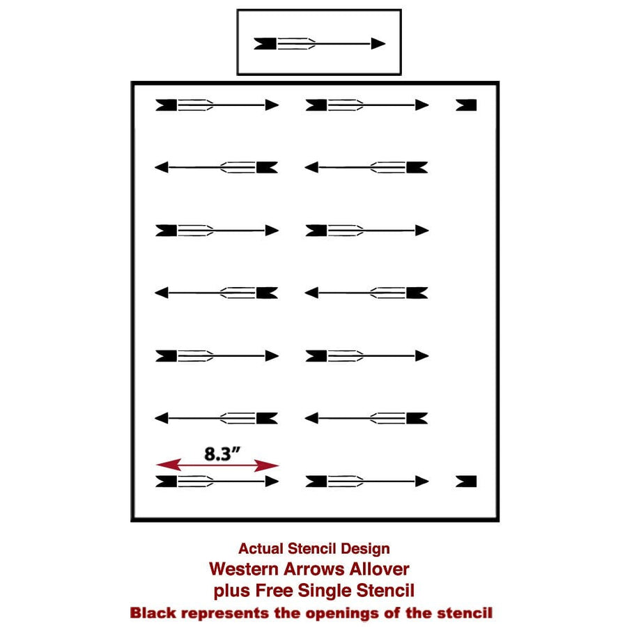 western-arrows-wall-pattern-stencil-actual