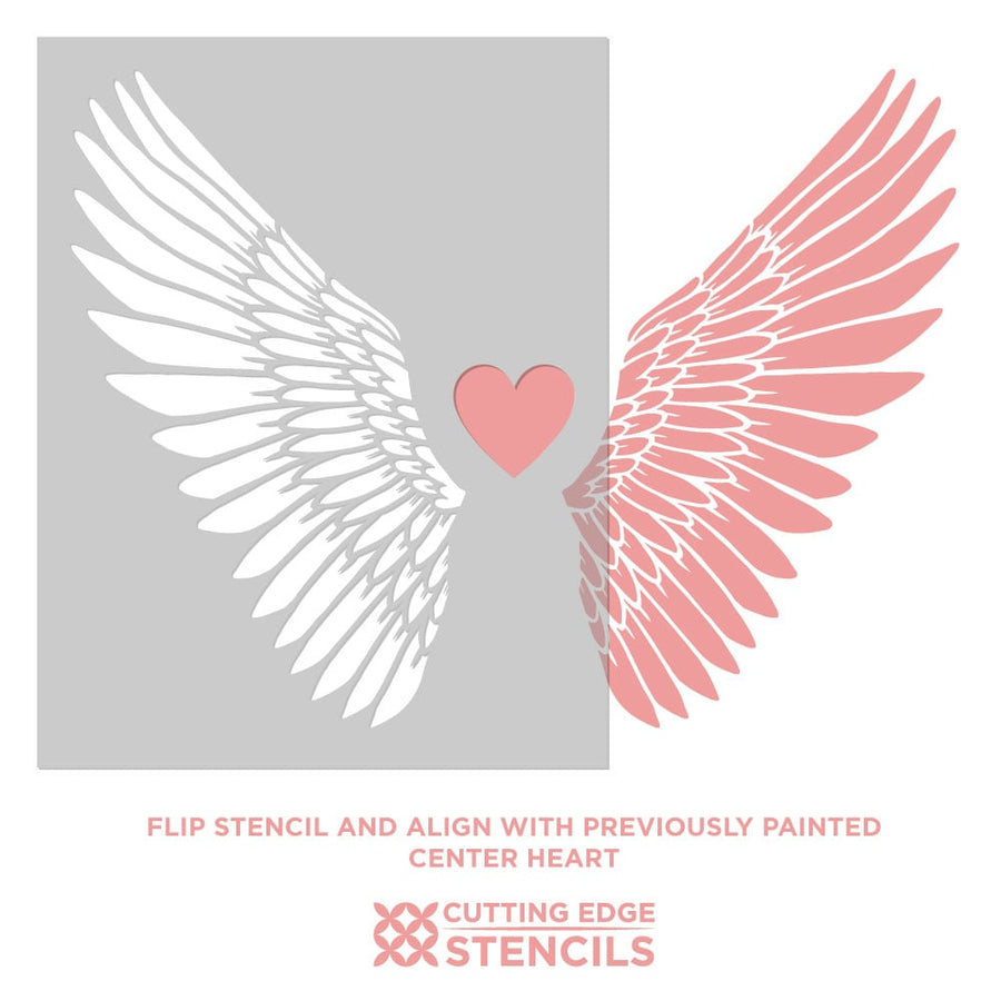 angel wings stencil alignment photo