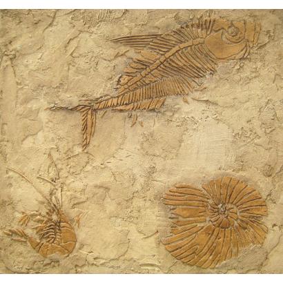 Prehistoric Medium Fish Fossil Stencil