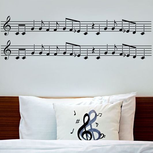Musical notes stencil border - music note stencil design for walls