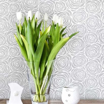 Floral Fireworks Allover Wall Stencil