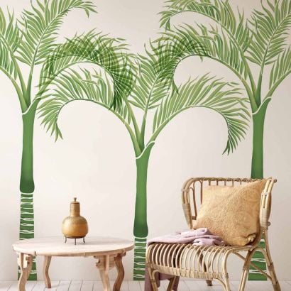 11Pieces Large Leaf Stencil 14” x 5.85”, Palm Fern Leaf Stencils for  Painting on Walls Nature Tropical Plant Leaves Paint Stencils for Furniture