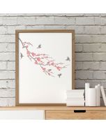 Sakura-Stencil-Birds-Branch-DIY-stenciled-canvas