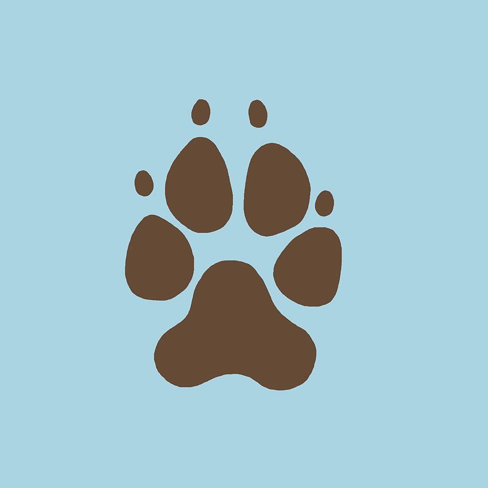 Displacement band Lykkelig Dog paw prints stencil - dog paws stencil design for walls and crafts