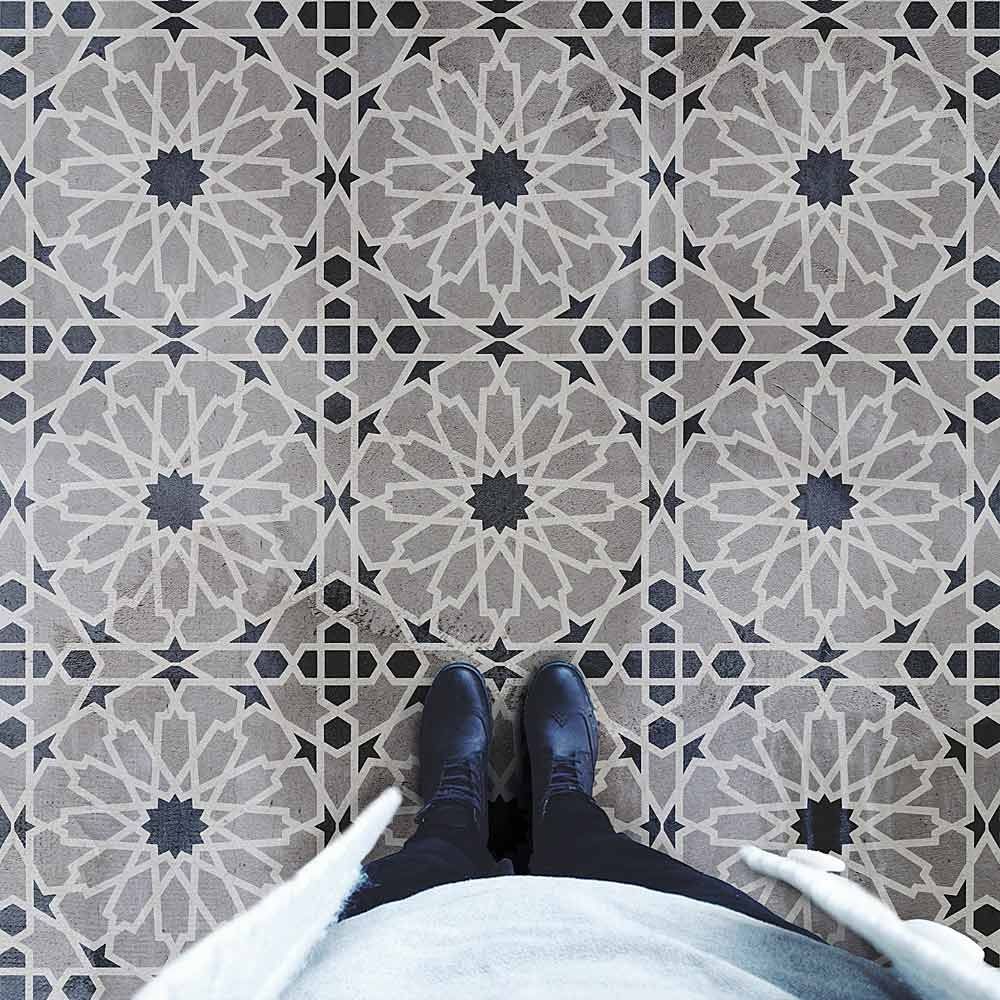 Large AMIRA Moroccan Tile Furniture Wall Floor Stencil for Painting