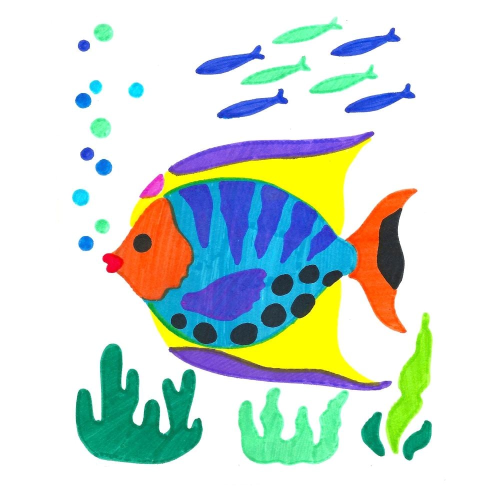Tropical Fish ColorFoldz Stencil Art Book