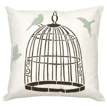 Bird Cage Pillow & Tote Stencil