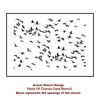 Flock of Cranes Card Stencil Template
