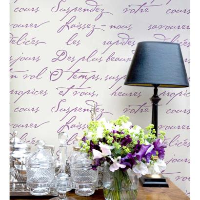 French Poem Allover Wall Stencil