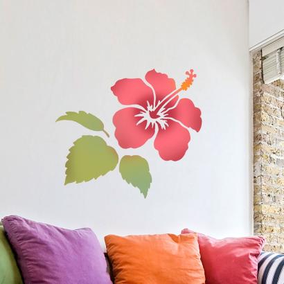 Hibiscus Wall Art Stencil