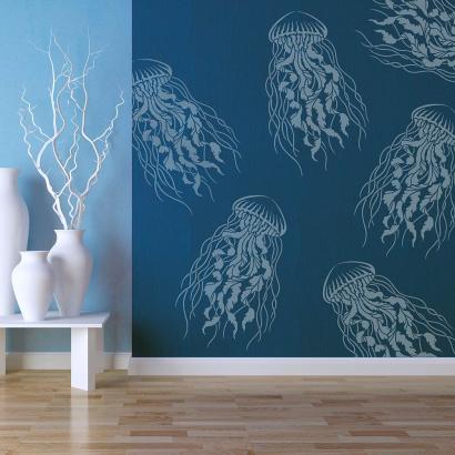Large Jelly Fish Wall Stencil