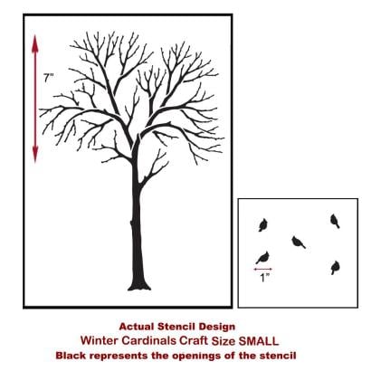 Winter Cardinals Craft Stencil