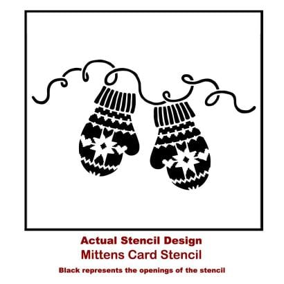Mittens Card Stencil Template 