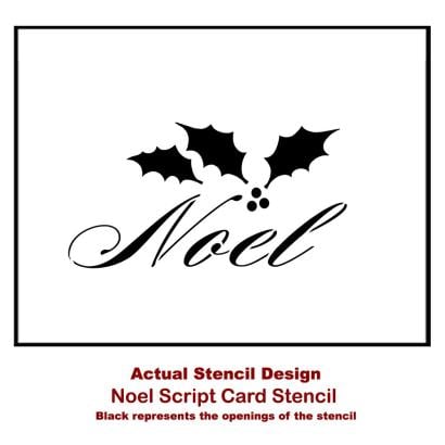 Noel Script Card Stencil Template