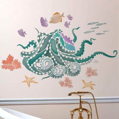 Octopus's Garden Wall Art Stencil