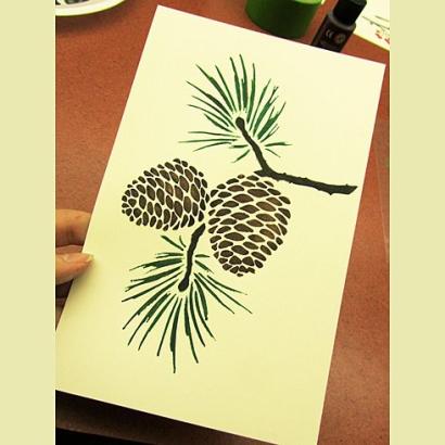 Pine Cones Stencil