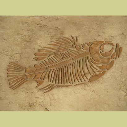 Prehistoric Small Fish Fossil Stencil