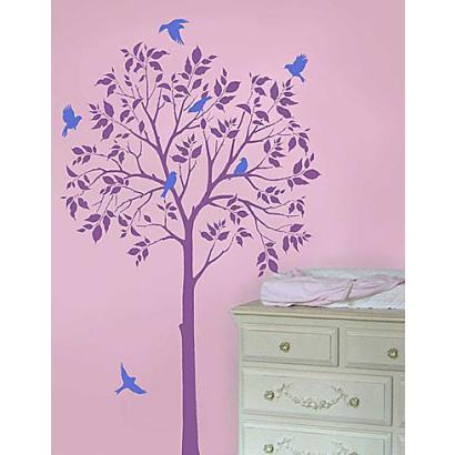 Large Tree & Birds Stencils
