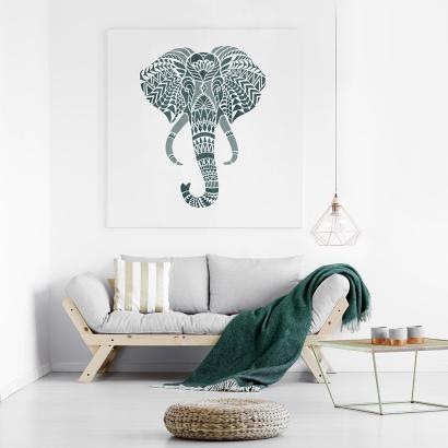 Elephant Head Wall Art Stencil