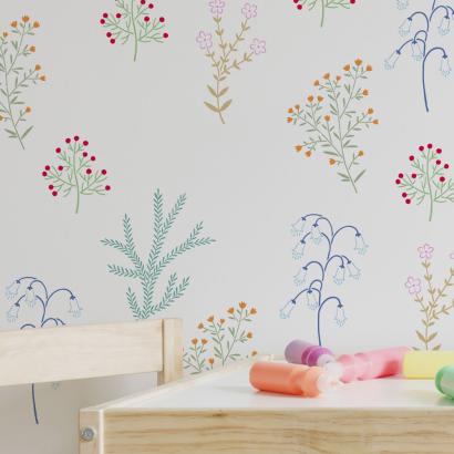 Daisy Dot Flower Wall Art Stencil Set