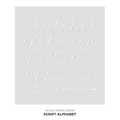 Script Alphabet Stencil