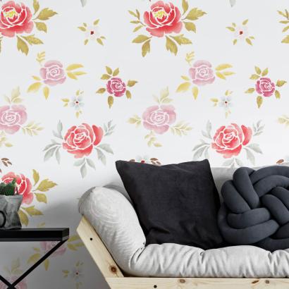 Sweet Roses Wall Stencil