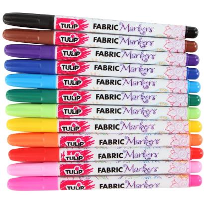 Tulip Fabric Markers for Accent Pillows - Fine Tip - Assorted 12-pack