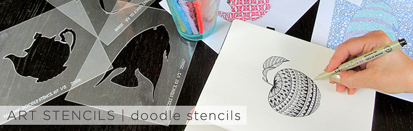 doodle stencils zentangle adult coloring book
